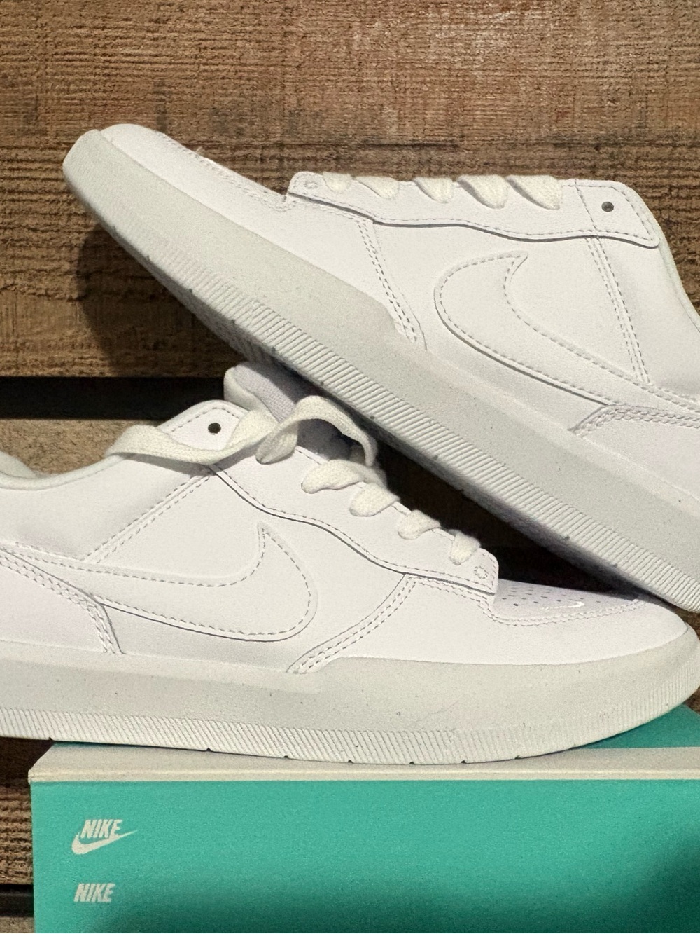 Nike White Low-Top Leather Sneakers SBs